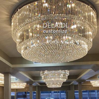 China Restaurant traditional living room banquet hotel lobby round chandelier light fixture chandeliers ceiling crystal modern luxury crystal for sale