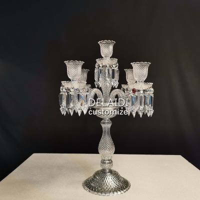 China Modern Clear Crystal Restaurant Living Room Table Lamp Candelabra Wedding Centerpieces for sale