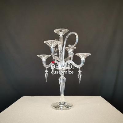 China Modern Wedding Decoration Centerpiece Candelabra Floor Crystal Candelabra for sale