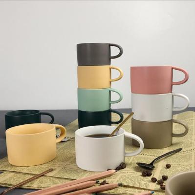 China Wholesale Cheap Matte Mug Uninverted Logo Creative Handmade Ceramic Custom Mug for Coffee for sale