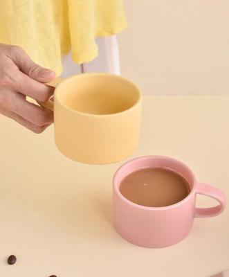 China Not Inverted 2021 Hot Selling Matte Customized Logo Creative Handmade Ceramic Mug For Coffee for sale