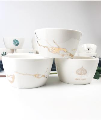 China Factory direct stocked wholesale china white ceramic serving bowls customized logo for sale