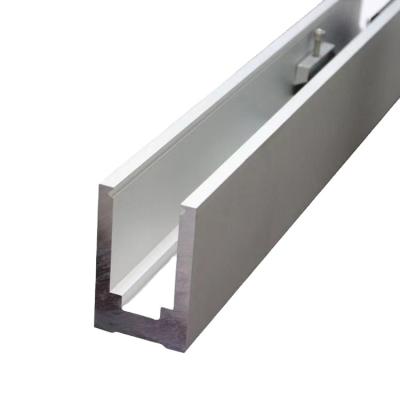 China Modern Aluminum Frameless Aluminum Balustrade Profile Solid U Channel For Glass Balustrade Stair10-22mm Glass For Villa Dream House for sale