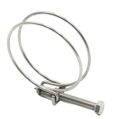 China Hose Fastner Hot Selling 19mm To 50mm Stainless Steel 304 Wire Double Hose Clamp for sale