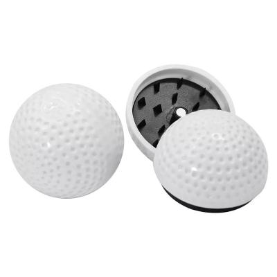 China JUJI Herb Grinders Design Portable Creative Golf Ball White Acrylic Mini 2 Pieces 1.7 Inch Grinders Plastic Tobacco Smoking Accessories for sale