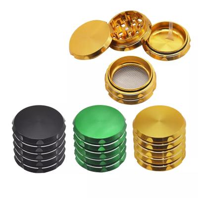 China 2022 Yiwu JUJI 2022 Newest Premium Zinc Herb Grinders Portable Custom Logo Corner Missing Tobacco Herbal Grinders 4 Pieces With Sharp Teeth for sale