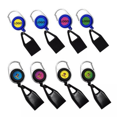 China Wholesale Free Sample Durable JUJI ID Badge Holder Customized Logo Premium Round Silica Lighter Simplicity Lighter Leashes Sleeve With Back Clips for sale