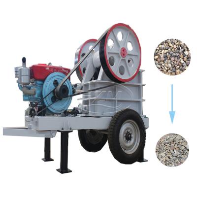 China Diesel Engine 6TPH Sale Rock Small Mini Price Mobile Stone Jaw Crusher for sale