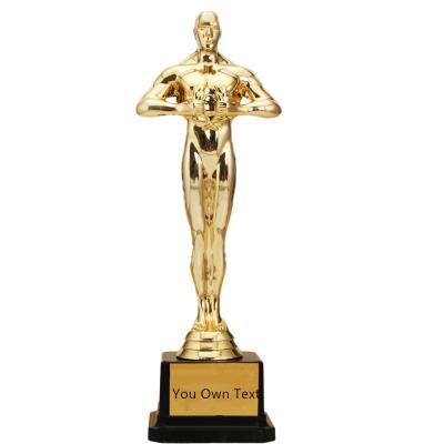 China Customized Replica Grammy Awards Year End Plastic Gold Oscar Award White Custom Family Trophy for Employee Ceremony or Party for sale