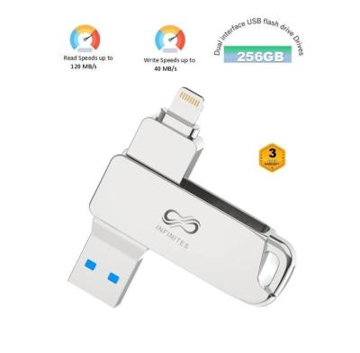 中国 256GB Mfi 認証された Ios フラッシュドライブ 双接続 USB フラッシュドライブ 販売のため