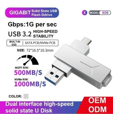 China                    Dual Interface High-Speed Solid State U Disk Ngff Interface SATA PCB Gigabit Solid State USB Flash Drive              for sale