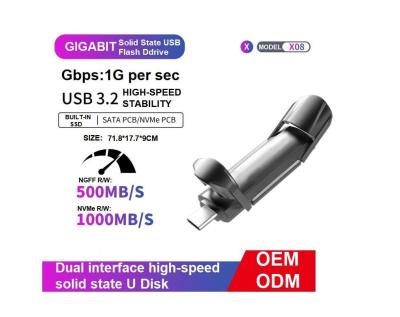 China                    OEM Portable Type-C Solid State Disks Sk USB 3.2 Flash Drive Provides a Read Speed of up to 550MB/S and a Write Speed of 1000MB/S 128GB SATA and Nvme              for sale