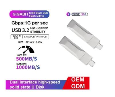 China High Speed 520GB SATA And Nvme SSD Hard Drive Usb C 3.2 Usb Flash Drive for sale