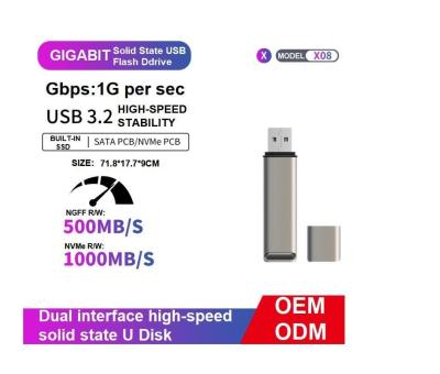 Cina Fast Speed Usb C SSD Flash Drive 1TB USB 3.2 Flash Drive Alte prestazioni in vendita