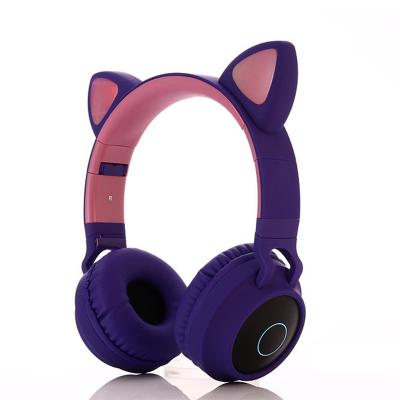 China Cat Ear v5.0 Headphone LED Earphone Noise Cancel Cute Girls Kids Headset Support TF Card Jack 3.5mm Mic Wireless Headphones for sale