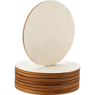 China Europe Natural Empty Wooden Pieces Slice Round Unfinished Wooden Discs For Christmas Wood Crafts Centerpieces DIY Ornaments for sale