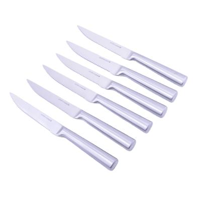 China Disposable 6pcs Premium Stainless Steel Ultra Sharp Serrated Steak Knife for sale