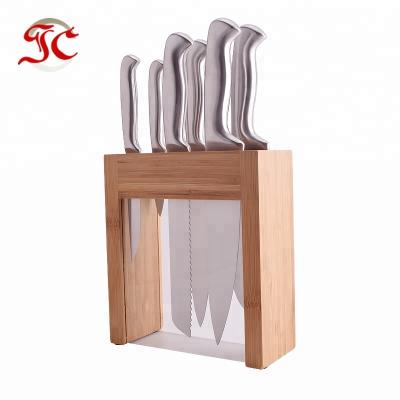 China Viable Gift Promotional Royalty Bamboo Block Kitchen Chef Knife Set for sale