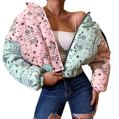 China 2021 New Anti-wrinkle Women Autumn Winter Hooded Jacket Candy Printing Ladies Jacket for sale