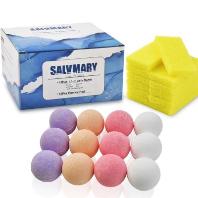 China Free Shipping 36Boxes/Case 12Pcs Mini Bath Bombs 12Pcs USA Pumice Pad Disposable Bath Bombs Home Spa Hotel Spa Bombs Gift Set for sale