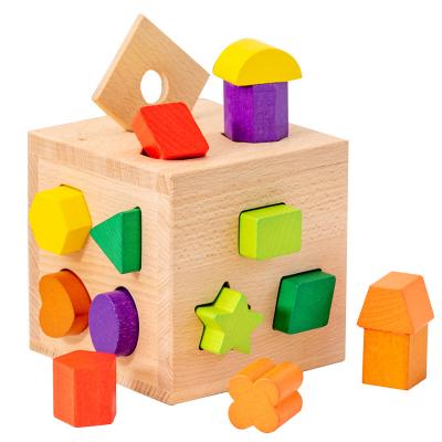 China Educational Toy Building Blocks Shape Matching Intelligence Box Wooden Educational Toys For Children 2-7 Years Early Education Enlightenment for sale