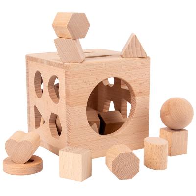 China Children's Intellect Toy Shape Building Blocks Toys Education Table Games Matching Puzzle Box Early Cognitive Enlightenment Educational Toys for sale