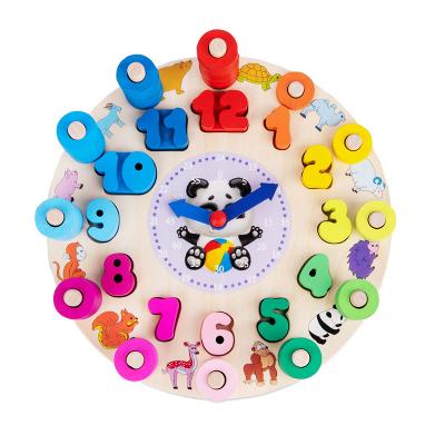 China Digital Pendulum Knowledge Clock Teaching Aid Wooden Educational Children's Toys Enlightenment Digital Pendulum Early Cognitive Game for sale