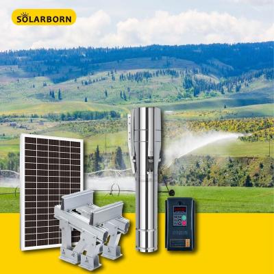 China Long Lifespan Solarborn Water Shortage Full Water Protection Submersible Powered Solar Water Pump For Deep Well for sale