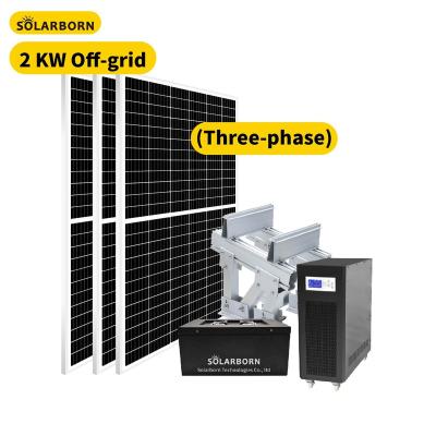 China Solarborn 2000 Watt Home Three Phase Solar Panels Off Grid Solar Power System For Home for sale