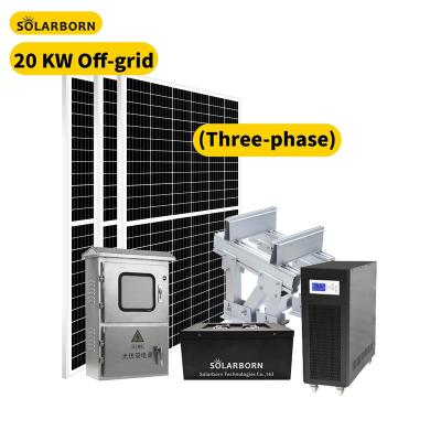 China Solarborn 20kw Home Solar Power System Three Phase Off Grid Solar Panel System for sale