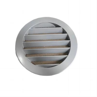 China Hot sale Gray Round Metal Air Vent Grill Cover Flat Louver with Fly Screen Fits Only with Metal Ducts for sale