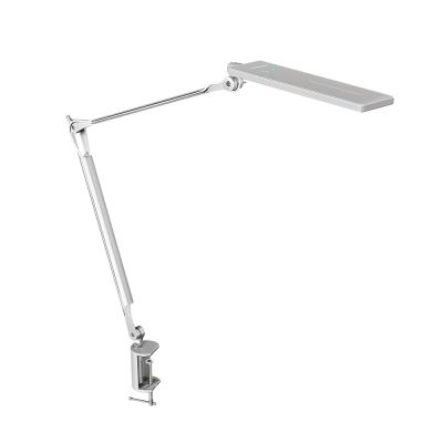 China Modern Flexible Foldable Aluminum Long Swing Arm Table Lamp LED Desk Lamp with Base and Clamp for Home Office for sale