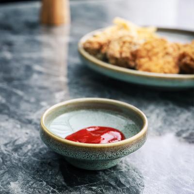 China Mini Appetizer Plates Ceramic Sauce Disposable Luxury Reactive Glazed Dish Hotel Restaurant Porcelain Dish Accompanying Sauce Soy Dish for sale