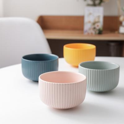 China Nordic style disposable 5 inch candy color soup bowl with line use for restaurant hotel for sale