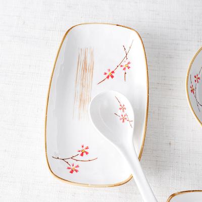 China Disposable Korean Style Restaurant Home Used Tableware Spoon Set Ceramic Rice Spoon For Sale for sale