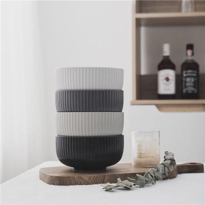 China Disposable Chinese Price White EXW Factory Style Modern Porcelain Bowl / Black / Gray / Light Gray Ceramic Bowl for sale