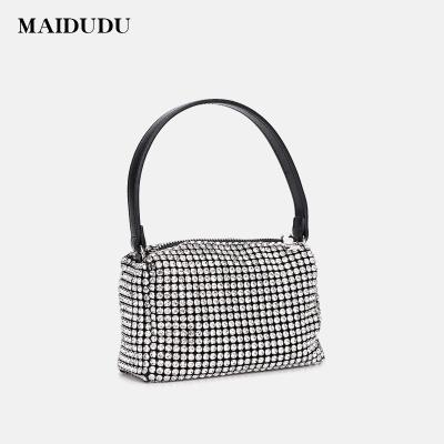 China Luxury Designer Tote Bags Newest Female Bag Lady's Party Bags Full Rhinestone Handbags Fashion Shiny Crystal Shoulder Handbag for sale