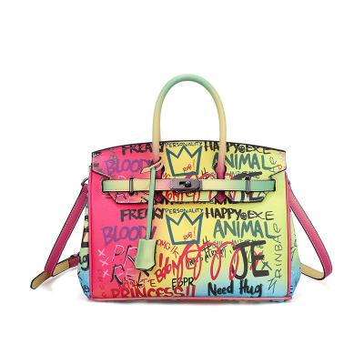 China Lady Hand-painted Graffiti Bags New Platinum Bags Leather Goods Manufacturers Women's Handbags Wholesale for sale