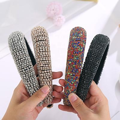 China Flannel+Sponge+Rhinestone New Arrival Crystal Metal Baroque Rhinestone Headbands Headband Accessories For Women 2021 Fashion Luxury for sale