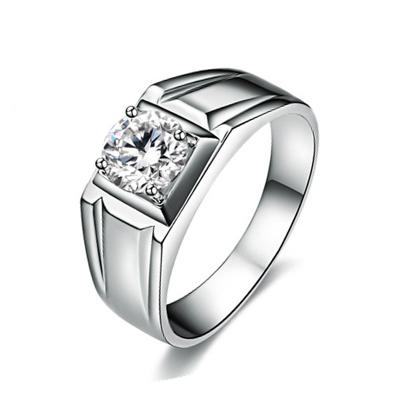 China Trendy Fashion 925 Sterling Silver Moissanite Diamond Ring Designs Men Rings for sale