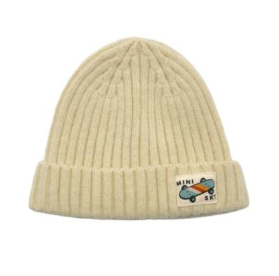 China Casual Wholesale Custom Beanie 100% Acrylic Winter Knitted Beanie Hat for sale