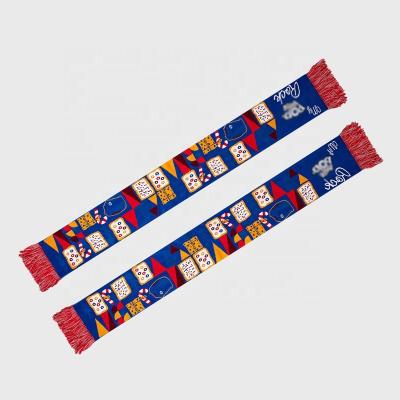 China Casual Wholesale Customized Design Acrylic Knitting Fan Scarf for Men and Women for sale