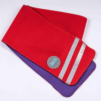 China Reflective OEM Design Fleece Scarf in 2-Tune Color with Custom Reflective Label for sale