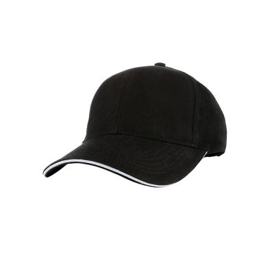 China 6-Panel Hat High Quality 6 Panel Custom Logo Plain Black BaseballCap 100% Cotton for sale