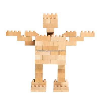 China Eco-Friendly Construction Toy 2022 STEM Solid Wood Robot Building DIY Toy For Children XYT1159 for sale