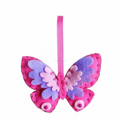 China Educational DIY NONE-TOXIC KIT ECO-FRIENDLY FELT ANIMAL BUTTERFLY READY FOR STITCH TO LEARN TO SEW ART AND CRAFTING FOR KIDS for sale