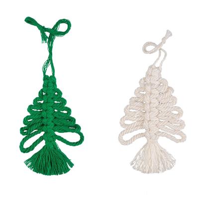 China 100% HANDMADE MINI MACRAME HANGING TREES HANDMADE CHRISTMAS ORNAMENT FOR HOME DECORATION OR CELEBRATION DECORATION for sale