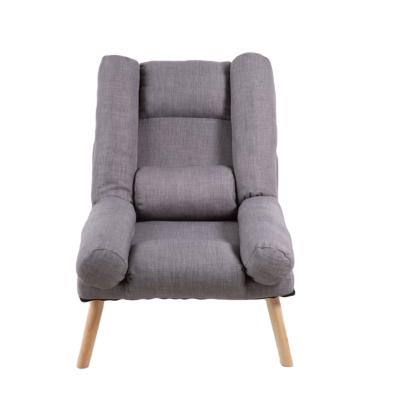 China Luxury Online Hot Selling Comfortable Light Gray Sofa Deck Chair Wooden Chair (Height) 2021 New Adjustable Upholstery Goods For Living Room Balcany for sale