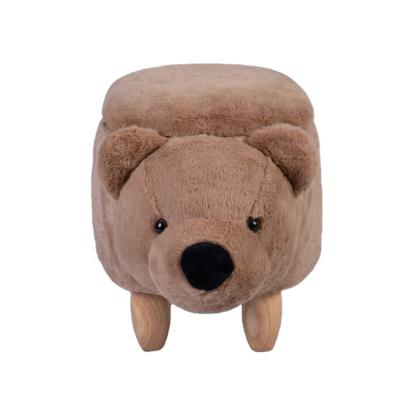 China Storage Brown One Piece Bear Shape For Kids Cloth Storage Ottoman Ottoman Storage For Shoes In Nursery for sale