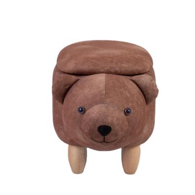 China Popular High Quality Cute Sheep Storage Kids Furniture Customized Wooden Support Cube Ottoman Stool Wholesale for sale